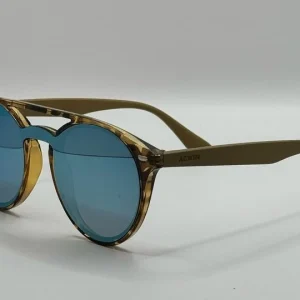 Gafas de Sol Maly | Doble Puente Carey y Espejo Verde | Varillas Kaki