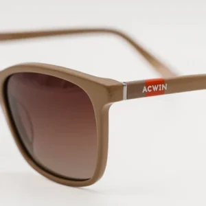 Gafas de Sol Oslo – Estilo Cuadrado en Café Satinado con Detalle Naranja