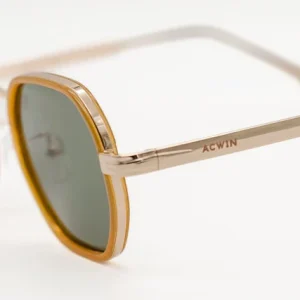 Gafas de Sol Sidney – Estilo Octagonal en Dorado y Mostaza