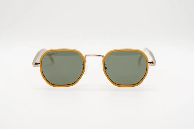 Gafas de Sol Sidney – Estilo Octagonal en Dorado y Mostaza - Imagen 3