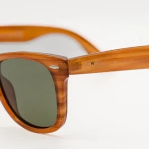 Gafas de Sol Singapur | Estilo Wayfarer Veteado Ámbar