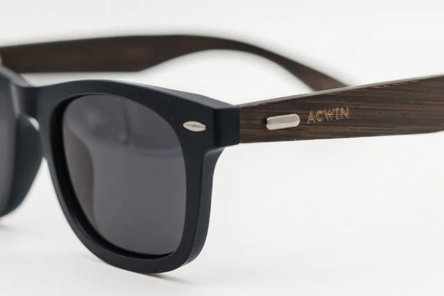 Gafas de Sol Toronto – Estilo Wayfarer en Negro Mate y Madera - Imagen 4