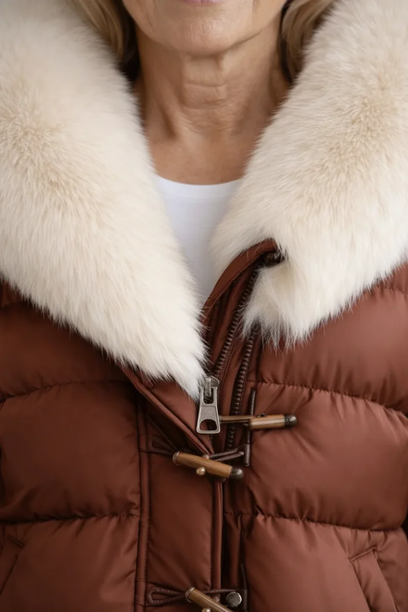 Evelien – Abrigo de Mujer invierno acolchado con cuello suave - Imagen 5