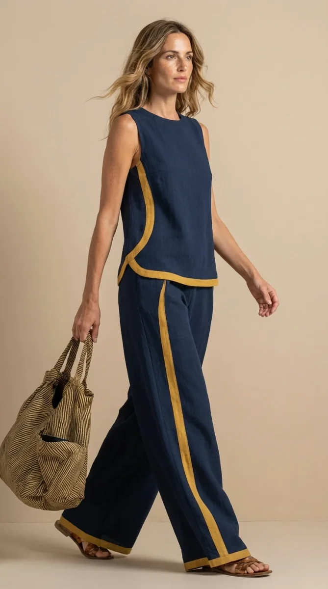 Paula - Conjunto de lino y algodón para Mujer - Imagen 9