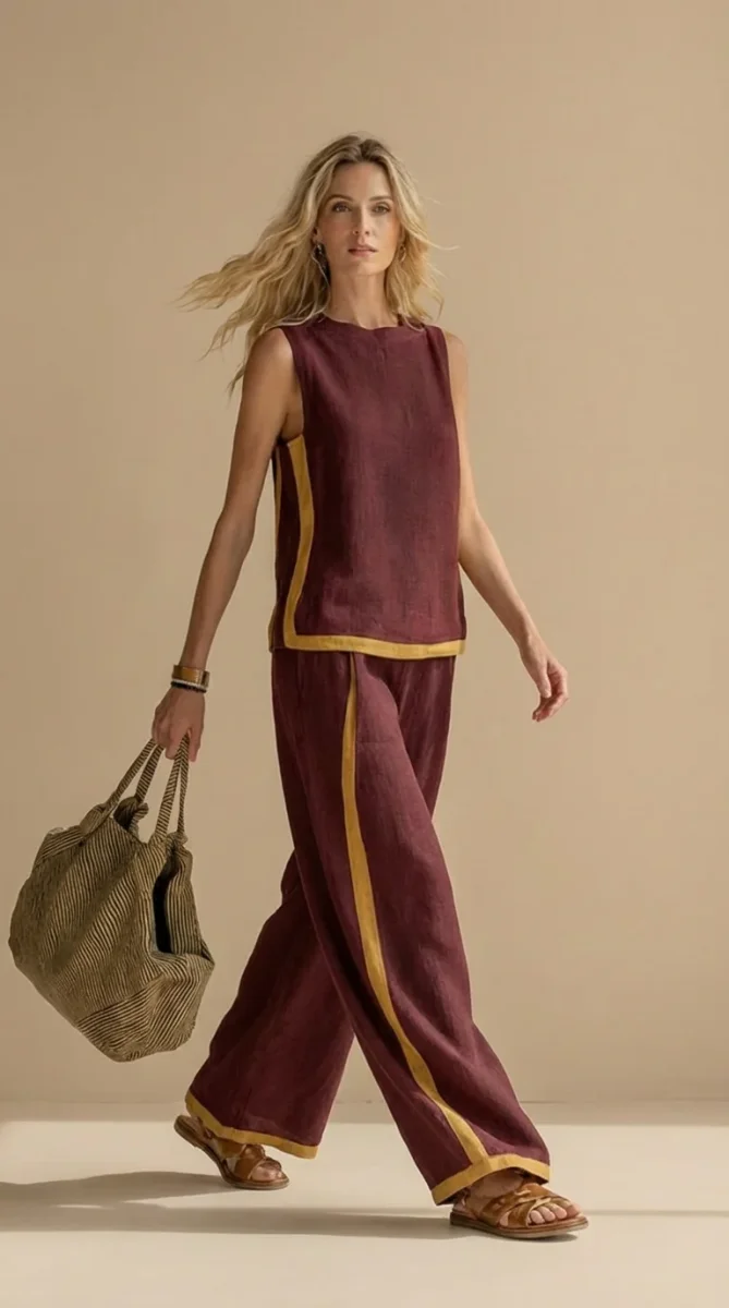 Paula - Conjunto de lino y algodón para Mujer - Imagen 6