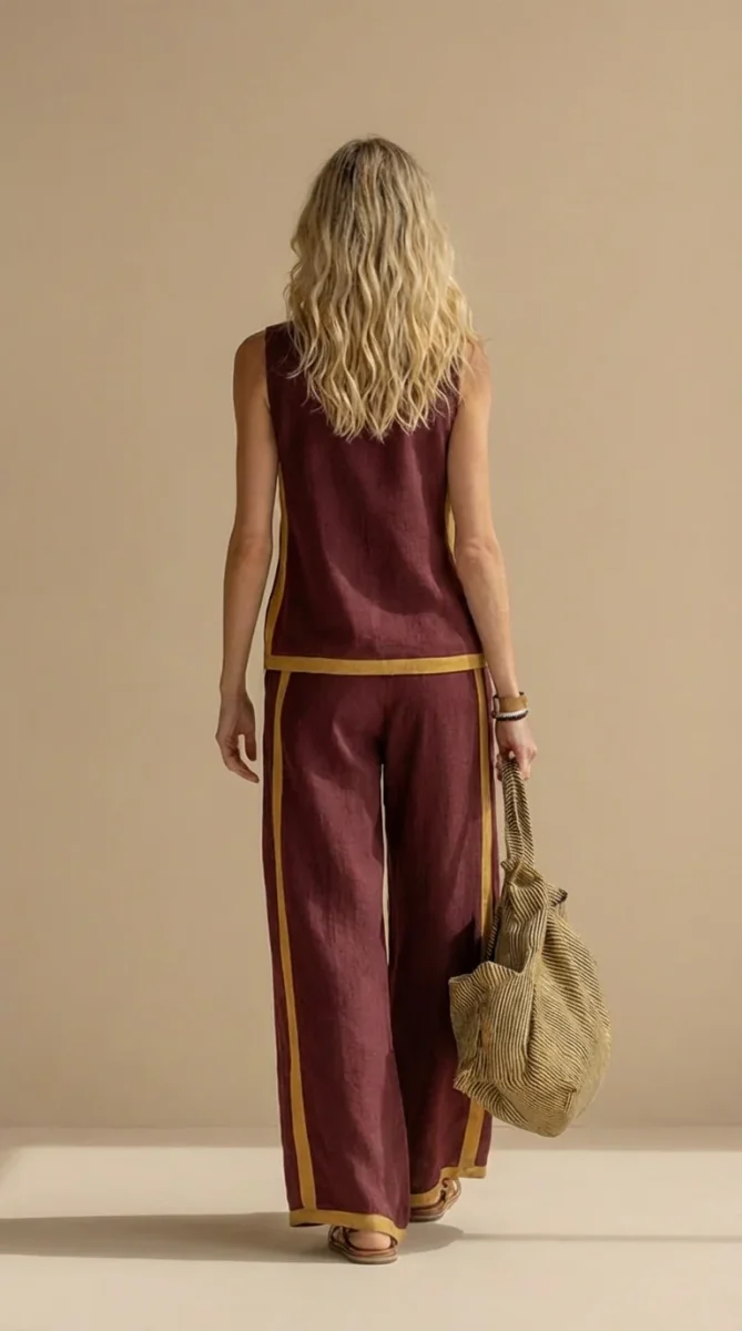 Paula - Conjunto de lino y algodón para Mujer - Imagen 7
