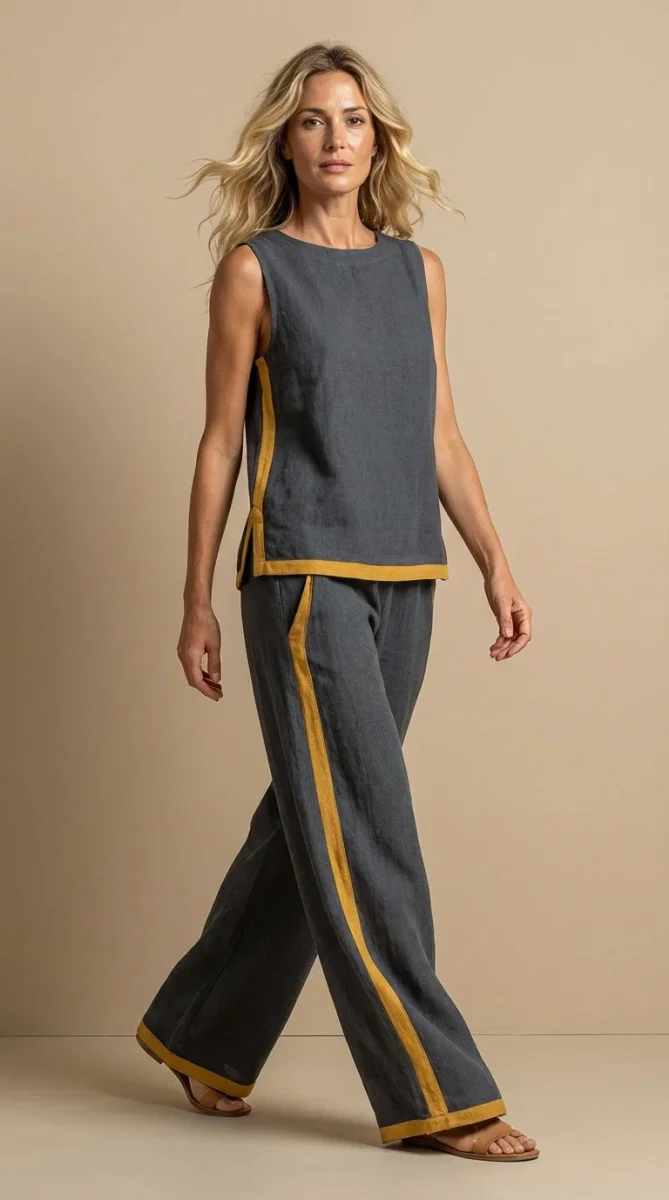 Paula - Conjunto de lino y algodón para Mujer - Imagen 3