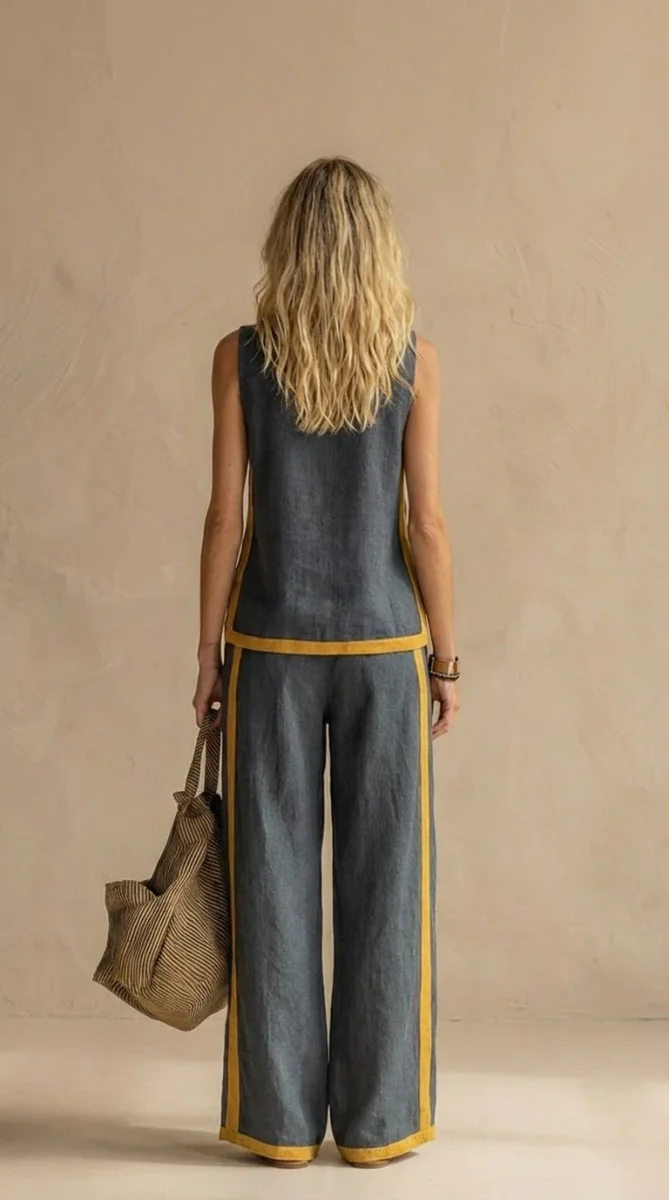 Paula - Conjunto de lino y algodón para Mujer - Imagen 4