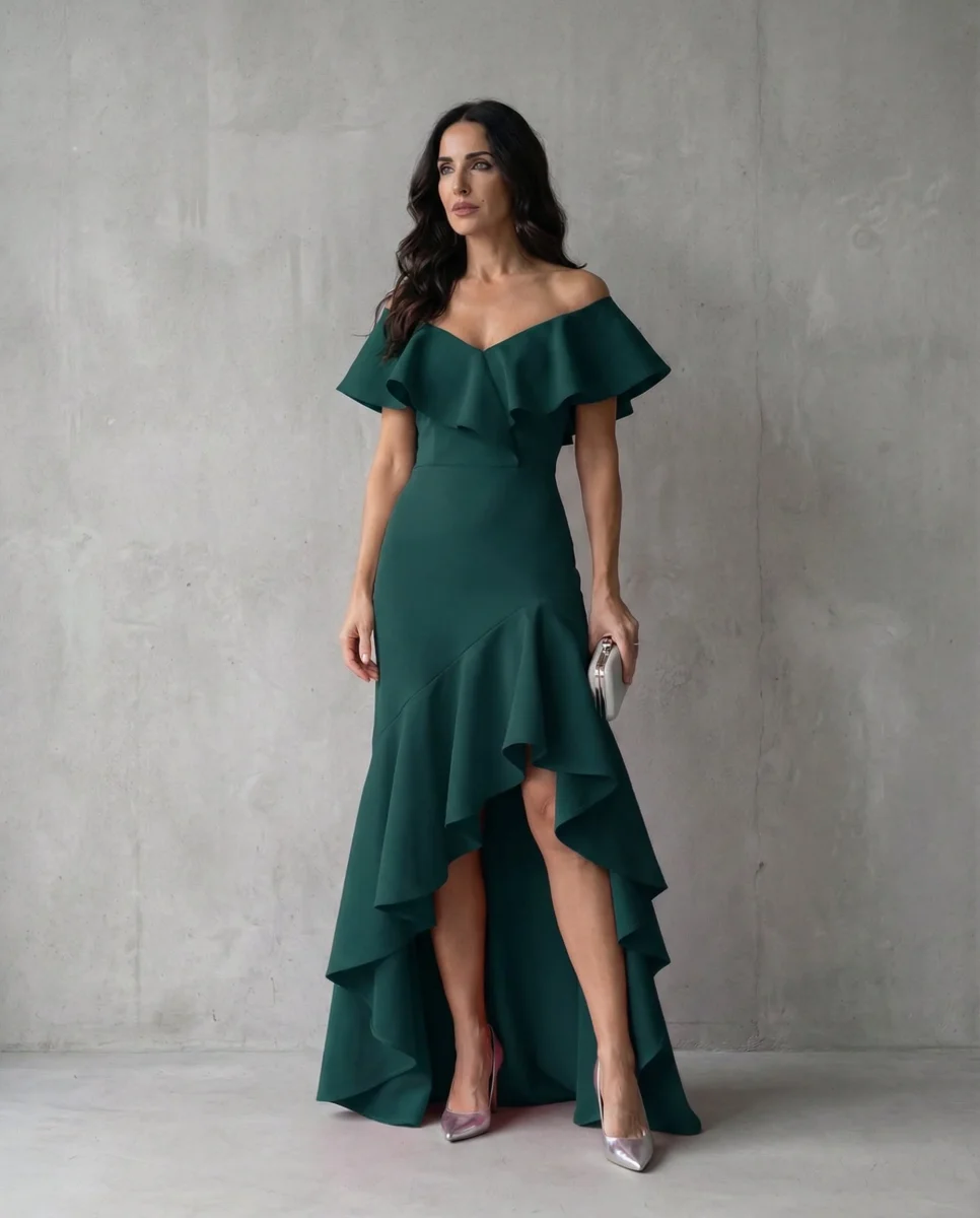 Isabel · Vestido elegante de Mujer con volantes y escote en V - Imagen 7