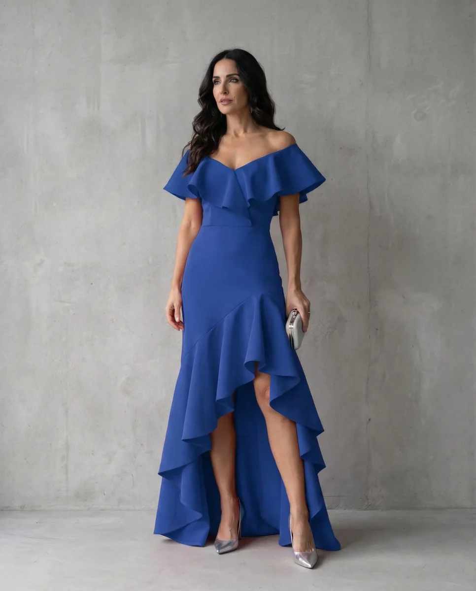 Isabel · Vestido elegante de Mujer con volantes y escote en V - Imagen 9