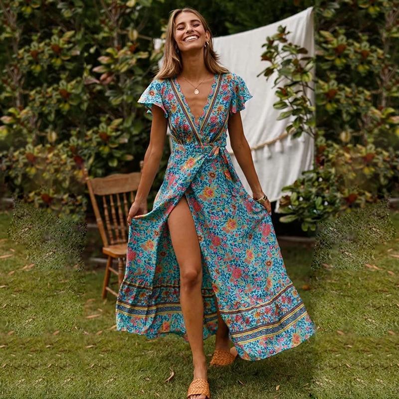 Alva™ - Vestido largo con abertura alta - Imagen 2