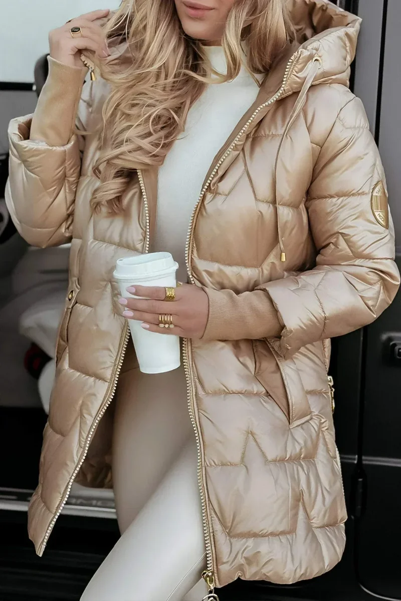 Nolwen - Elegante abrigo de invierno con capucha y acolchado - Imagen 2