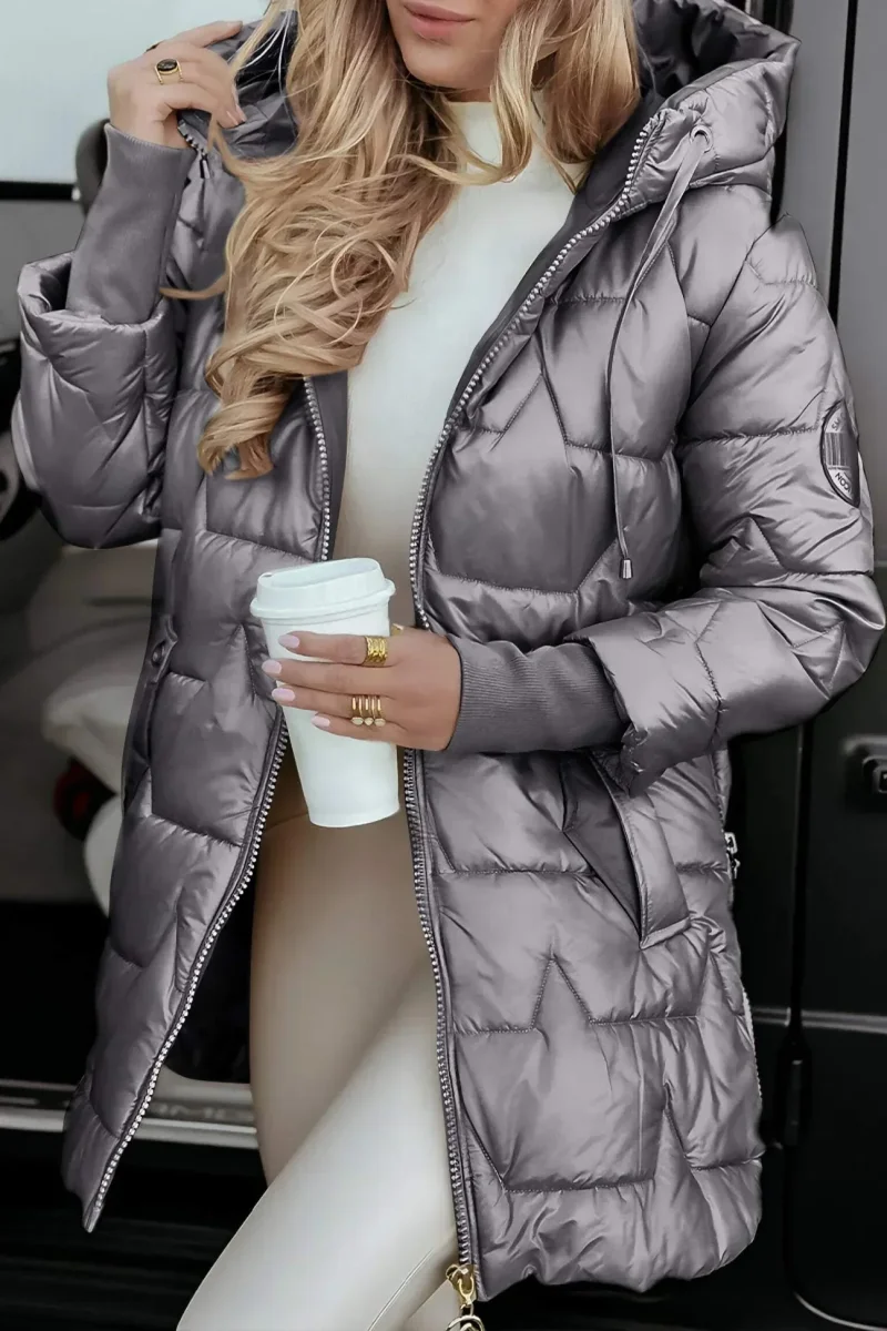 Nolwen - Elegante abrigo de invierno con capucha y acolchado - Imagen 6