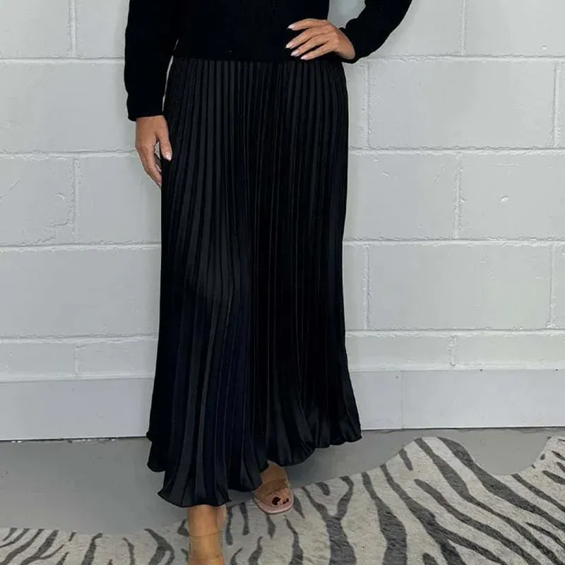 Claudia - Vestido maxi con jersey y falda plisada - Imagen 7