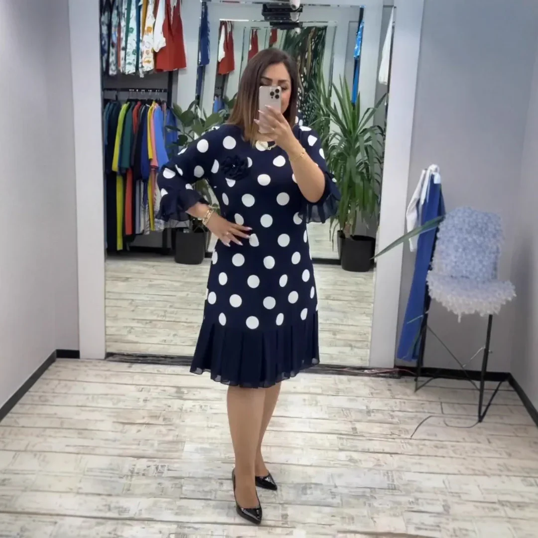 Paola | Vestido plisado de lunares para Mujer - Imagen 3