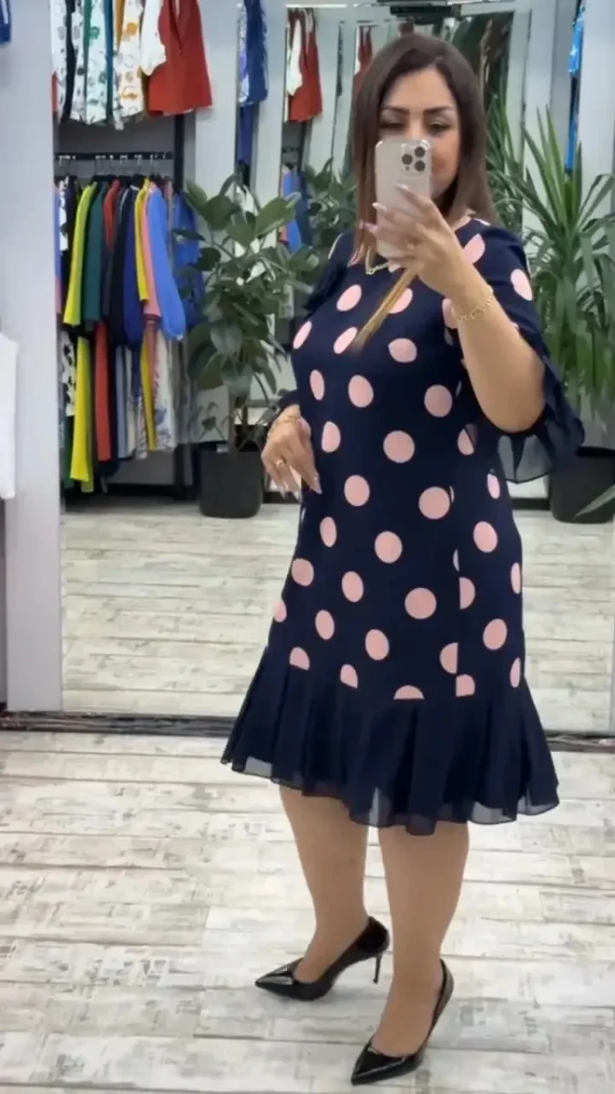 Paola | Vestido plisado de lunares para Mujer - Imagen 5