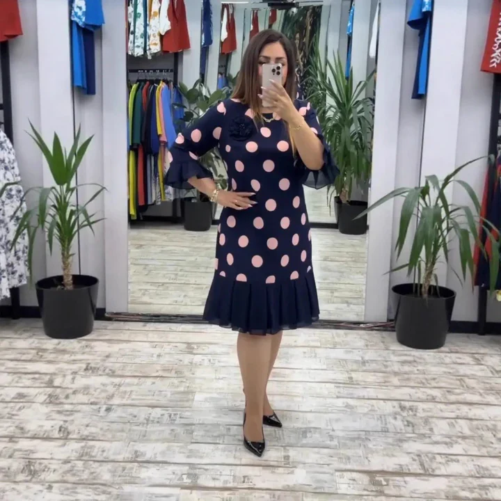 Paola | Vestido plisado de lunares para Mujer - Imagen 2