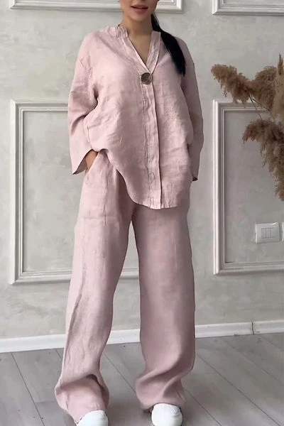 Renala™ CONJUNTO CASUAL DE DOS PIEZAS DECORADO CON BOTONES - Imagen 5