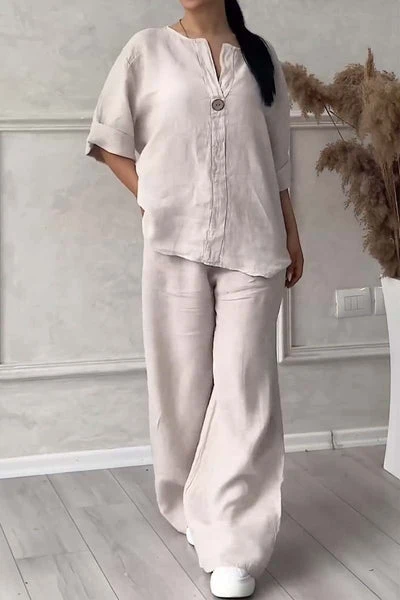 Renala™ CONJUNTO CASUAL DE DOS PIEZAS DECORADO CON BOTONES - Imagen 3