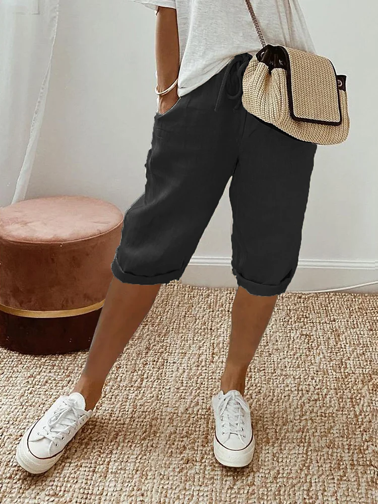 AMANDA | PANTALONES CORTOS CÓMODOS CON BAJO VUELTO - Imagen 2