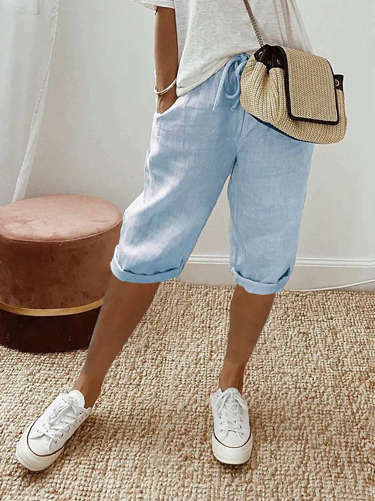 AMANDA | PANTALONES CORTOS CÓMODOS CON BAJO VUELTO - Imagen 5