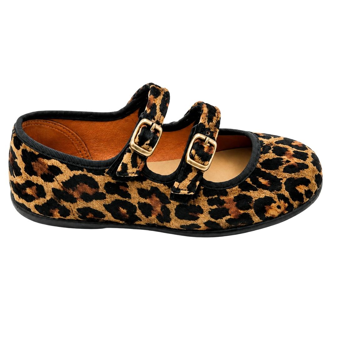 Merceditas respetuosas de doble hebilla estampado leopardo - Imagen 2