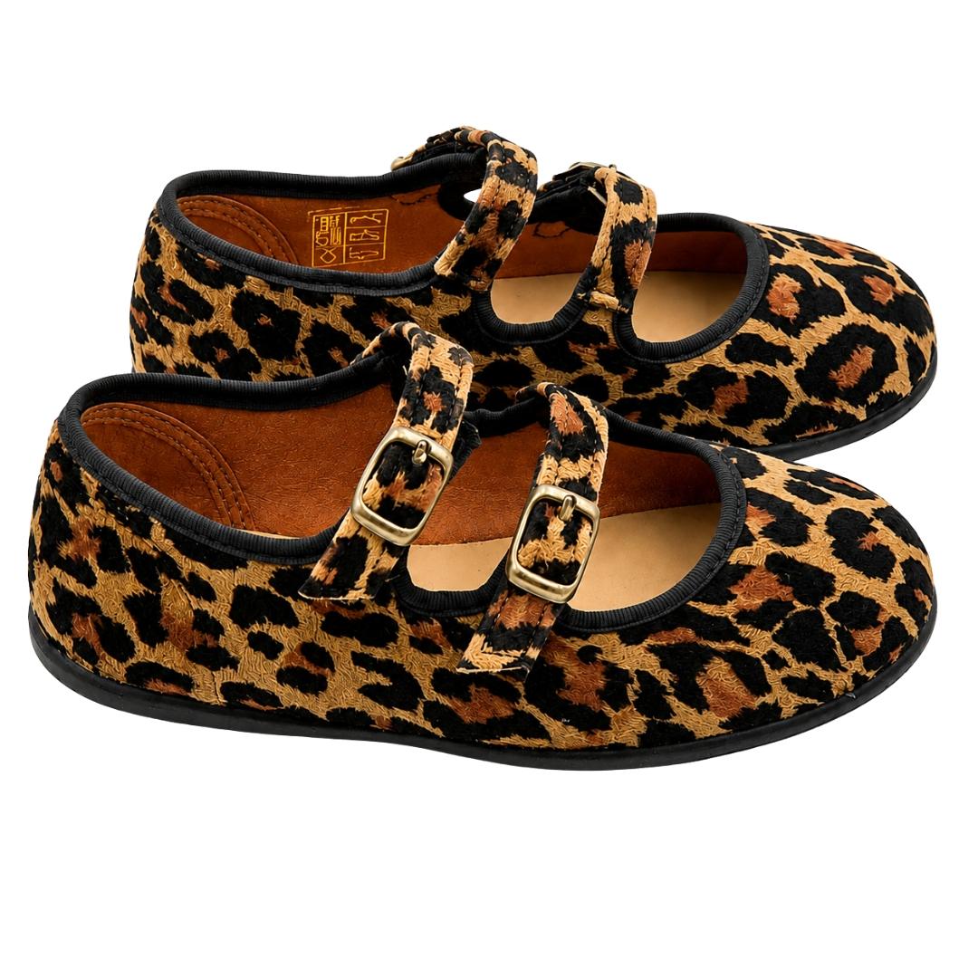Merceditas respetuosas de doble hebilla estampado leopardo - Imagen 3