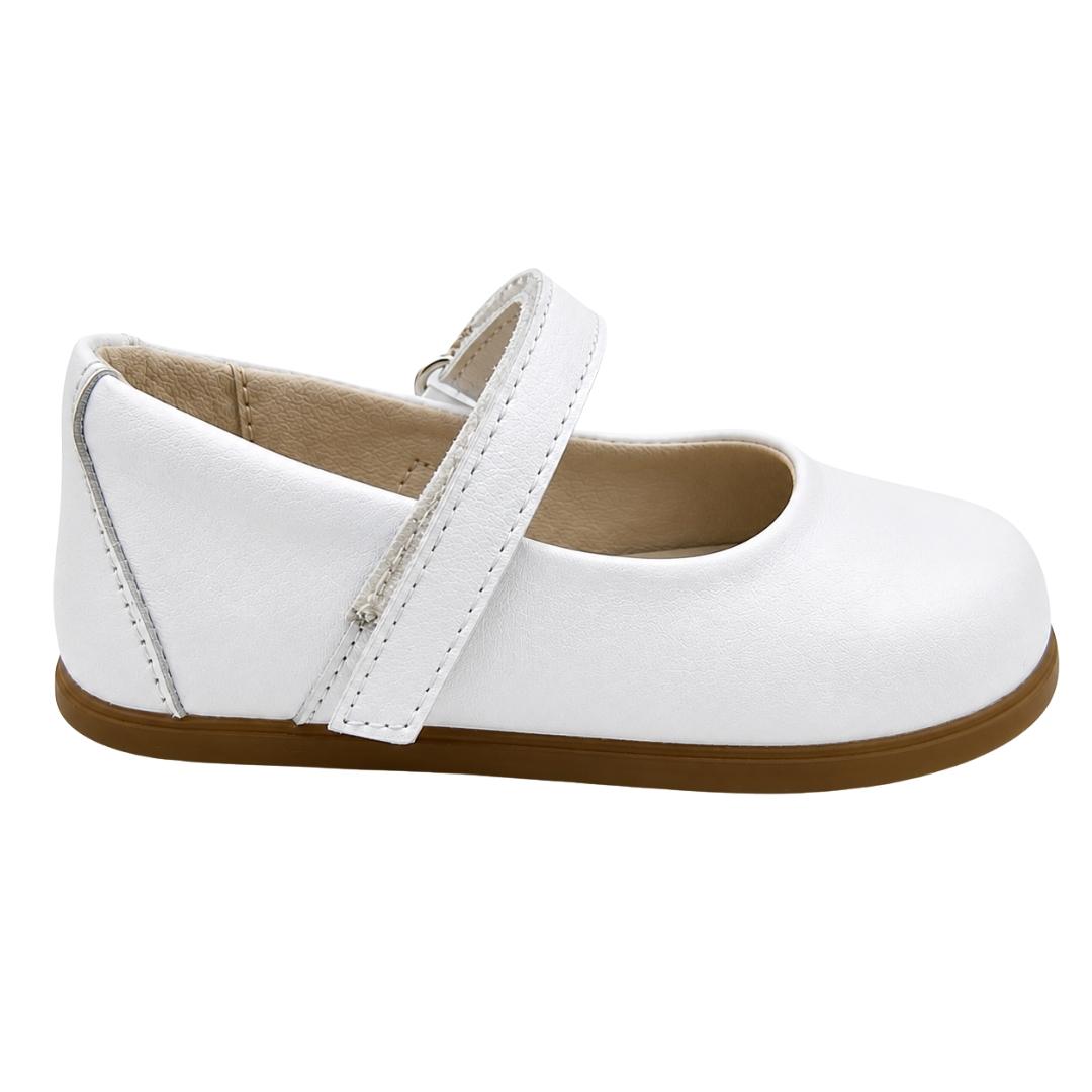 Mercerita Barefoot de Piel Blanca con Velcro - Imagen 2