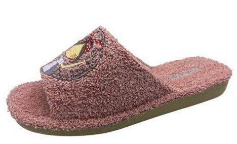 Zapatilla de casa abierta de toalla con adorno de muñequita - Imagen 5