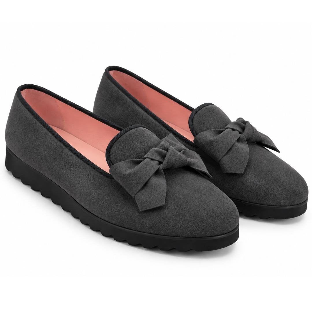 Zapato En Piel Ante Y Adorno De Lazo Clásico - Imagen 5