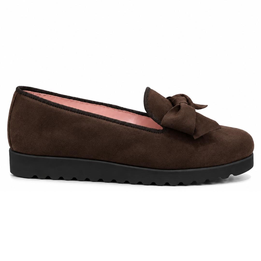 Zapato En Piel Ante Y Adorno De Lazo Clásico - Imagen 2