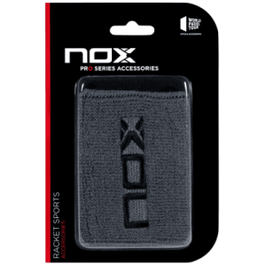 Muñequeras Nox Gris Logo Negro