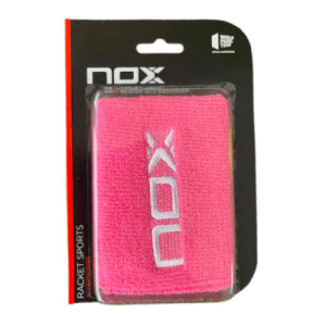 Muñequeras Nox Rosa Logo Blanco