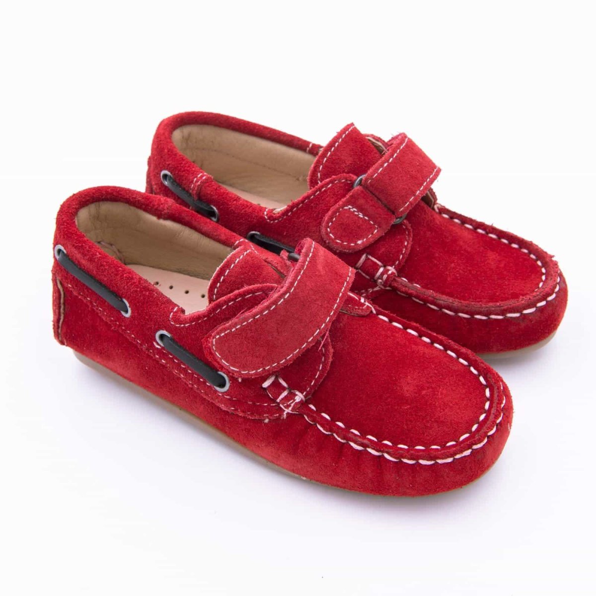 Zapato Náutico clásico con velcro y suela para primavera-verano en piel serraje - Imagen 3