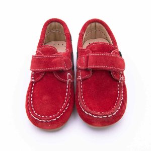 Zapato Náutico clásico con velcro y suela para primavera-verano en piel serraje