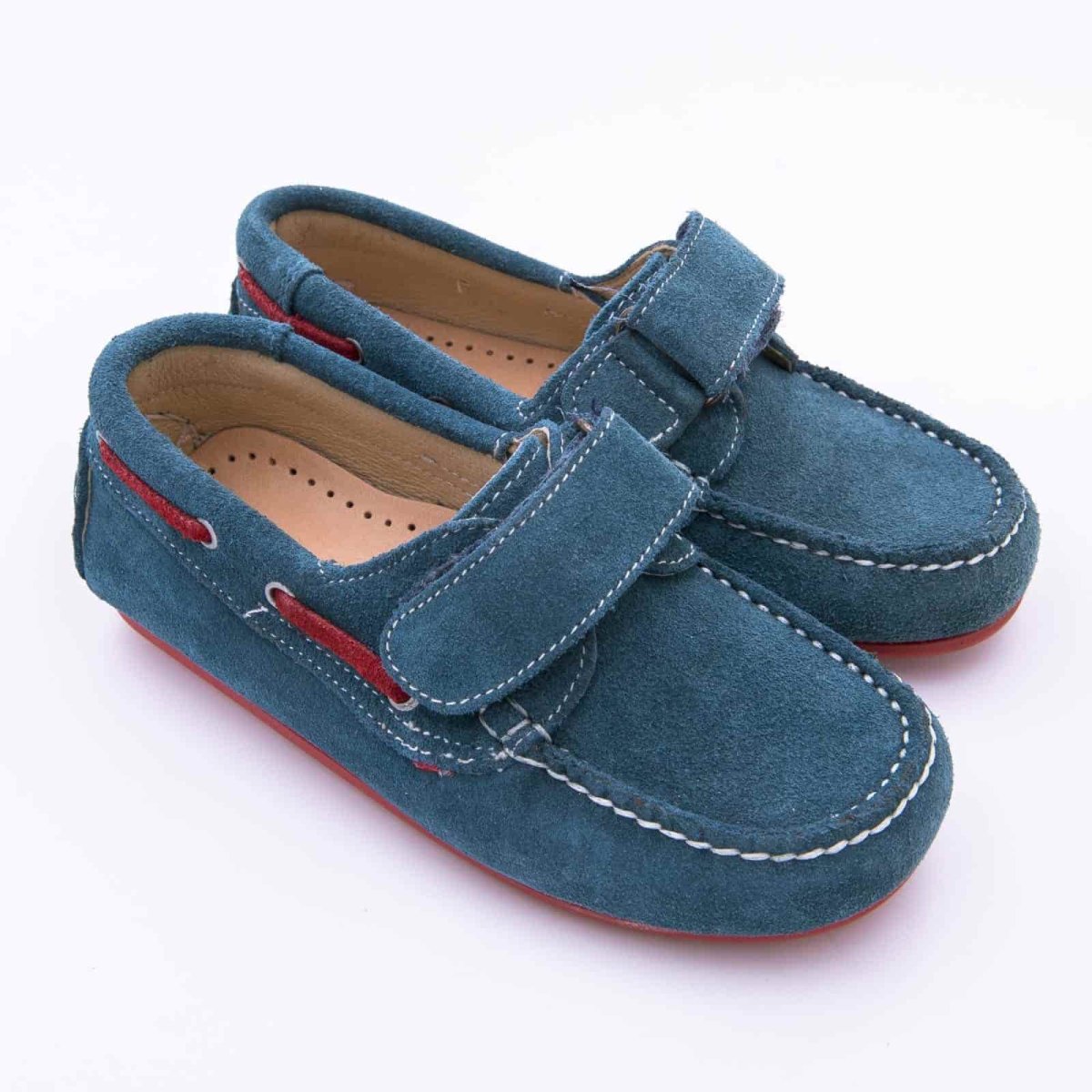 Zapato Náutico clásico con velcro y suela para primavera-verano en piel serraje - Imagen 6