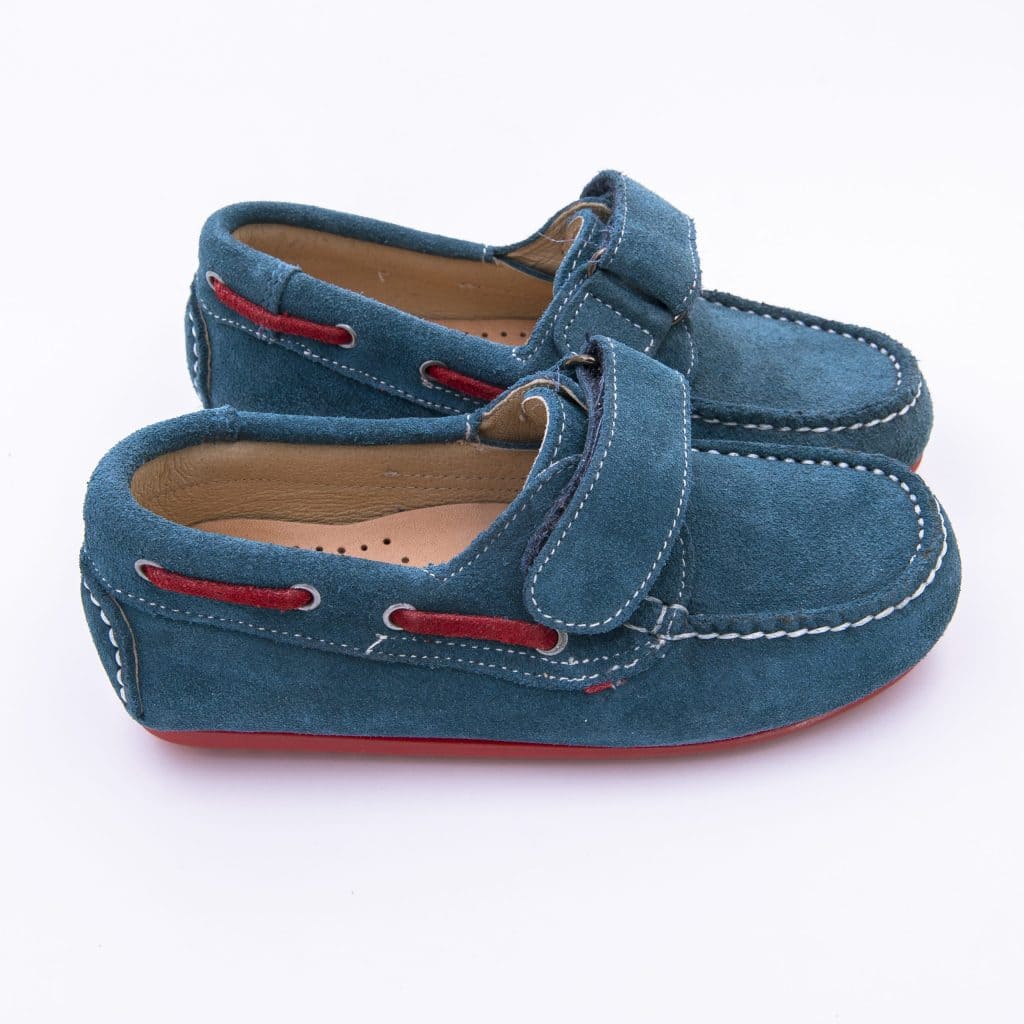 Zapato Náutico clásico con velcro y suela para primavera-verano en piel serraje - Imagen 7