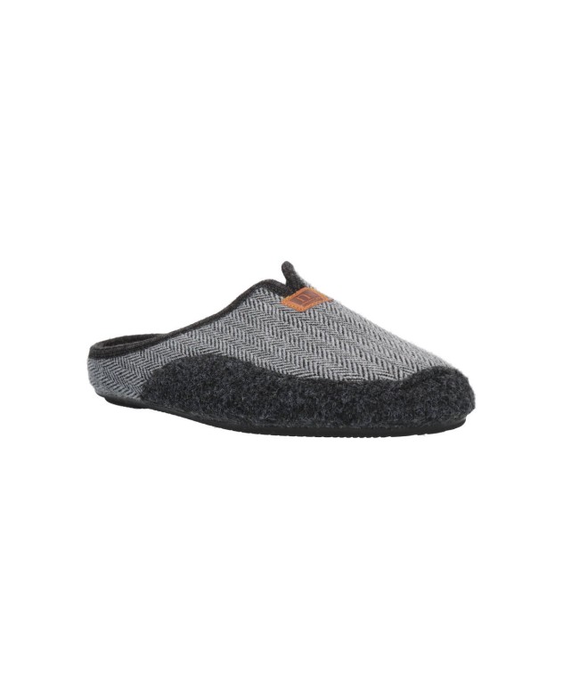 Zapatillas para hombre en lana natural con suela de goma antideslizante. - Imagen 7