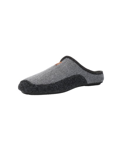Zapatillas para hombre en lana natural con suela de goma antideslizante. - Imagen 2