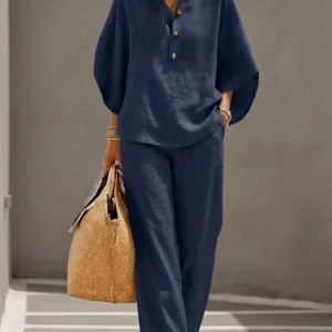 Mariel | Conjunto completo con mangas de murciélago y pantalones amplios para Mujer