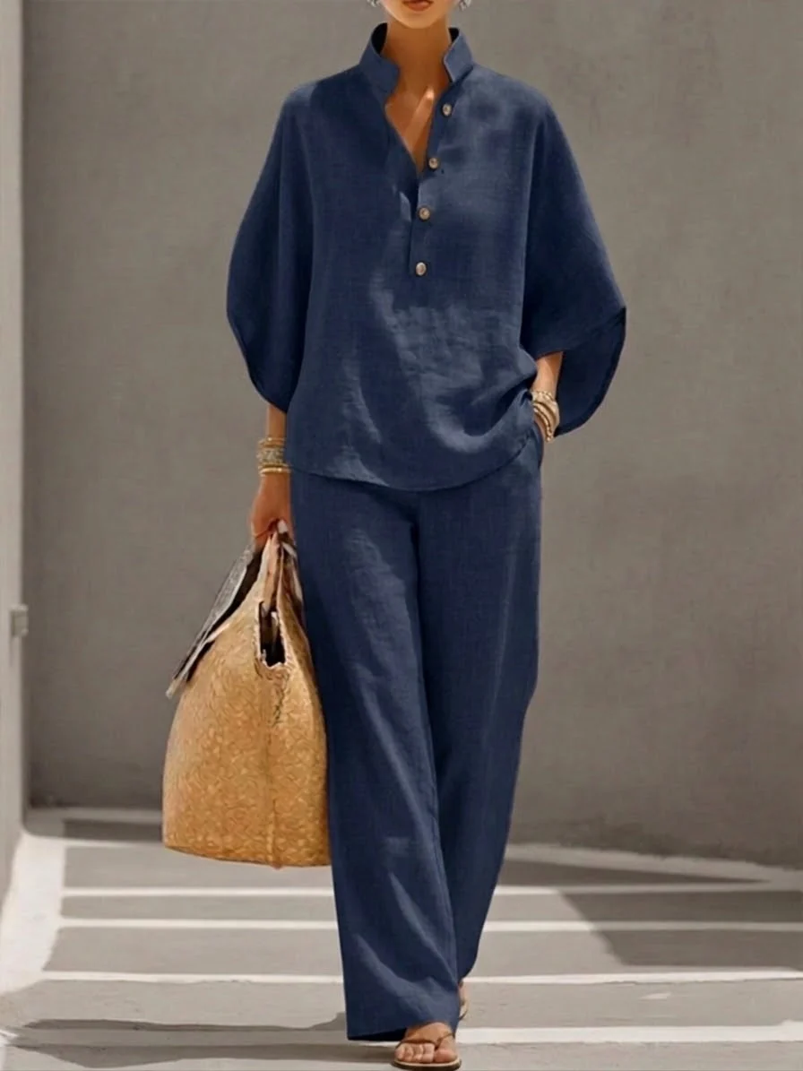 Mariel | Conjunto completo con mangas de murciélago y pantalones amplios para Mujer - Imagen 2