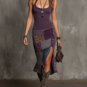Selena | Vestido Boho Patchwork con Tirantes para Mujer