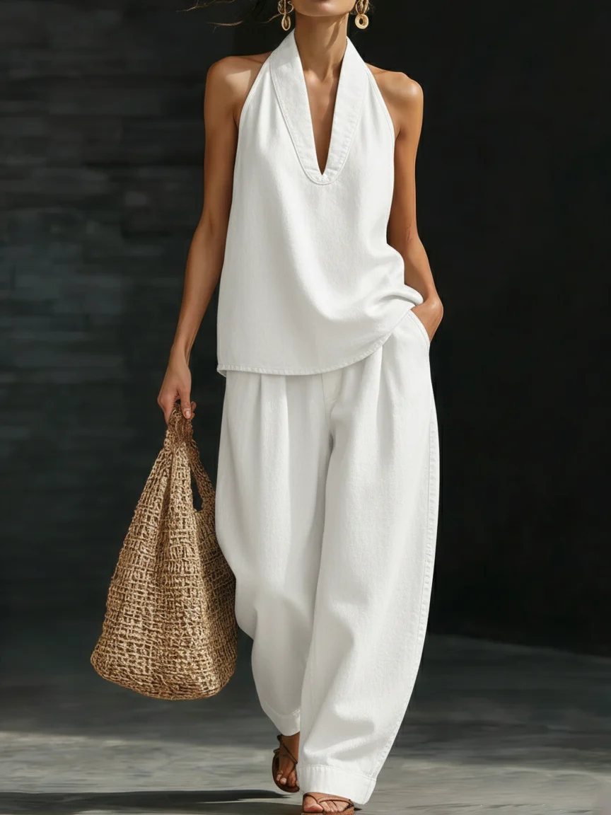 Mary | Conjunto de Dos Piezas de Denim Minimalista y Cómodo para Mujer - Imagen 9