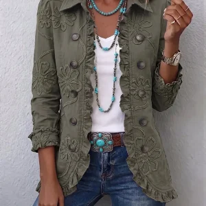 Ascen | Chaqueta Bordada con Volantes para Mujer