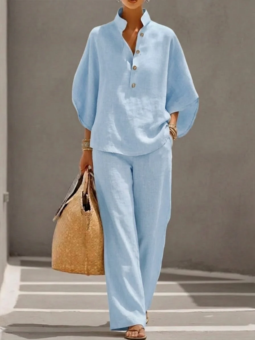 Mariel | Conjunto completo con mangas de murciélago y pantalones amplios para Mujer - Imagen 4