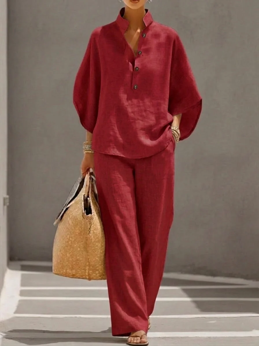Mariel | Conjunto completo con mangas de murciélago y pantalones amplios para Mujer - Imagen 7