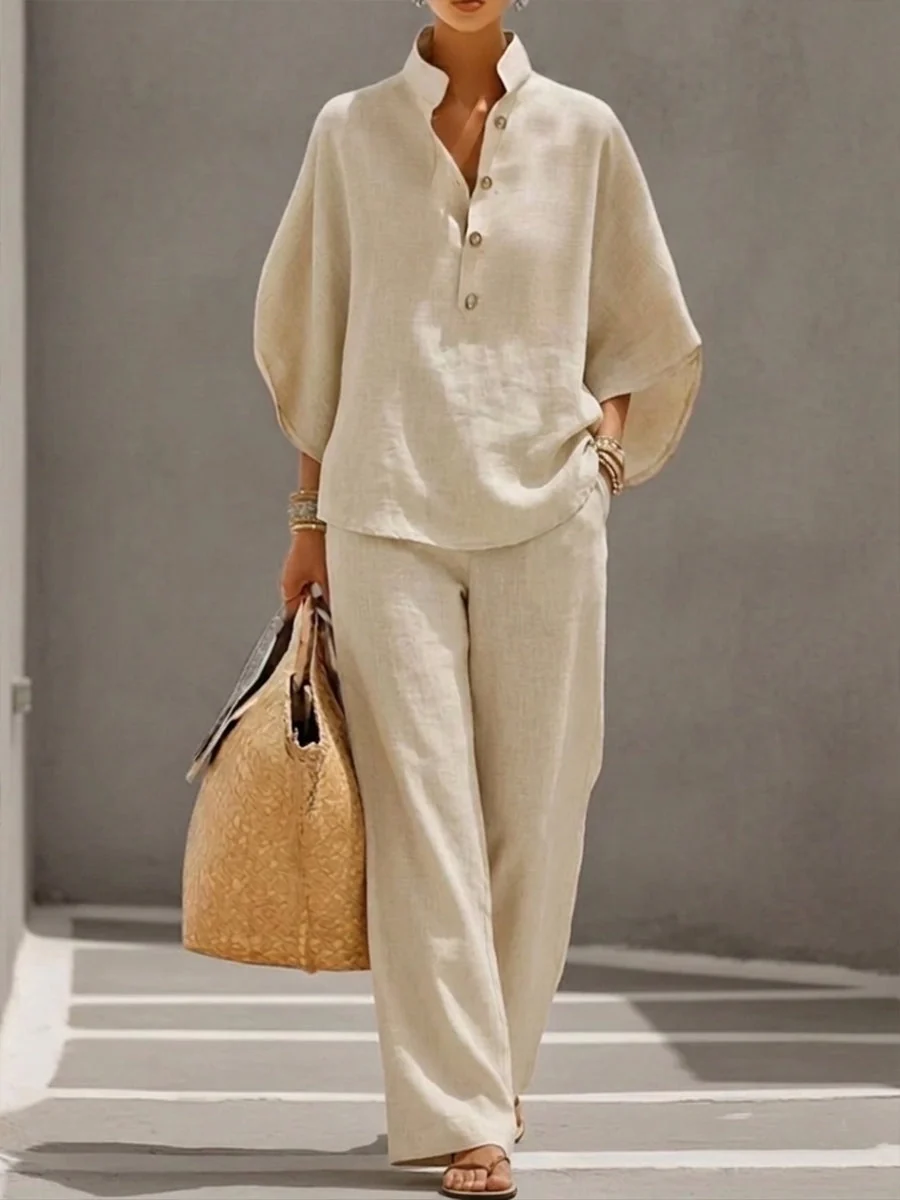 Mariel | Conjunto completo con mangas de murciélago y pantalones amplios para Mujer - Imagen 3