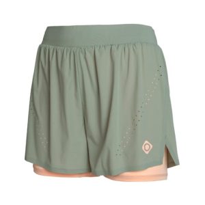 Pantalon Corto Izas Cagliari Mujer Verde/Rosa