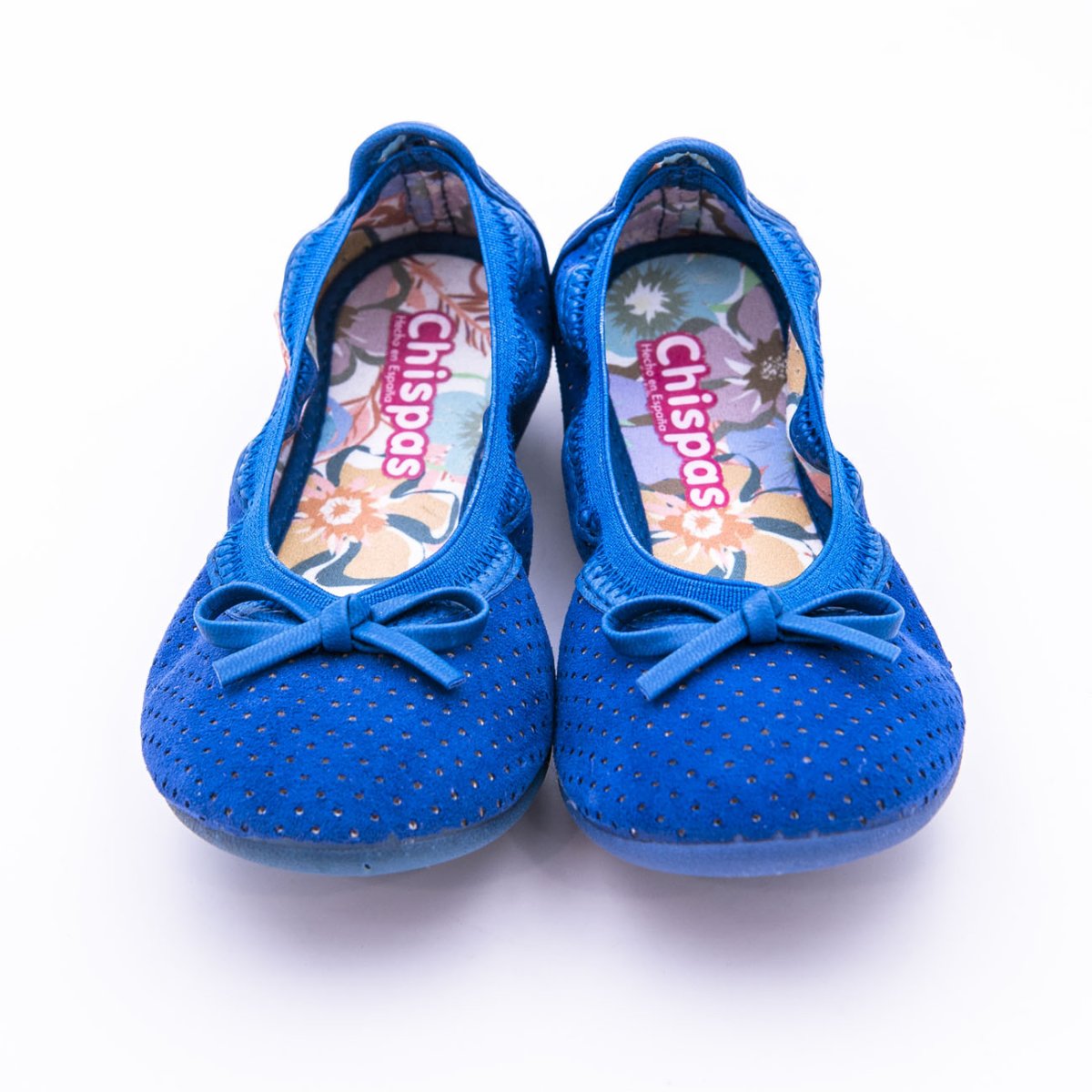 Parisinas infantiles en ante con gomas lazada con perforados y suela de goma antideslizante - Imagen 2