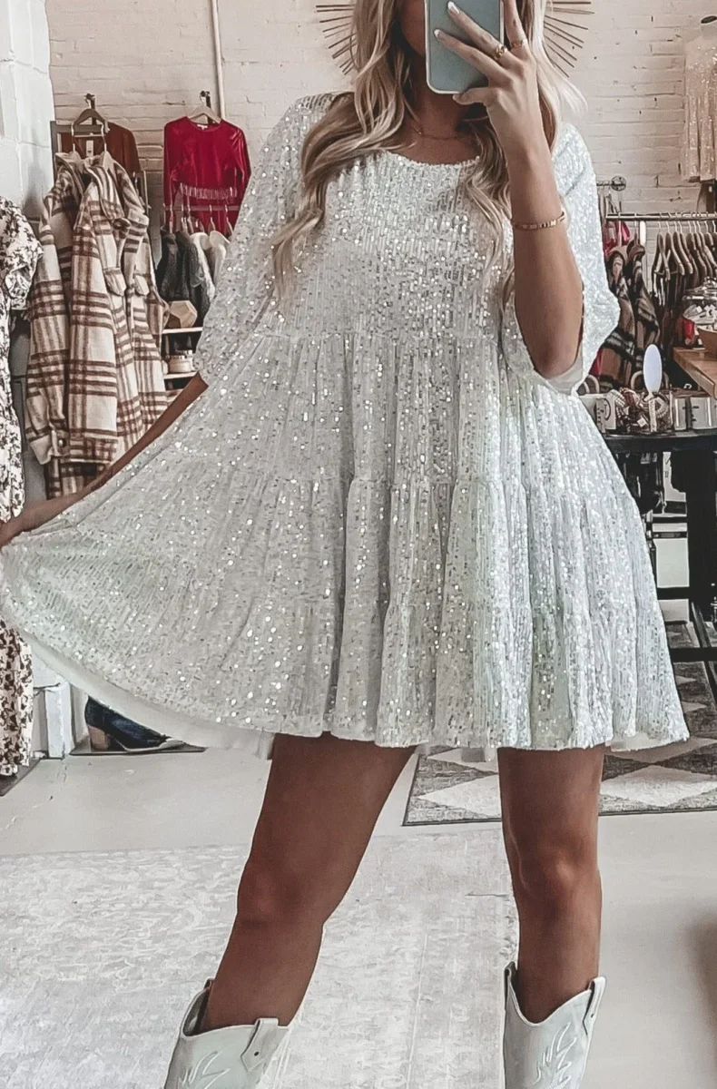 Vestido Antonella™ Glamuroso de Lentejuelas - Imagen 9